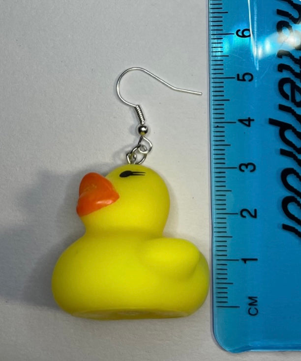 Squeaking Rubber Duck Earrings