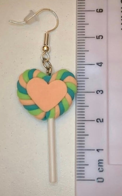 Love Heart Lollipop Earrings