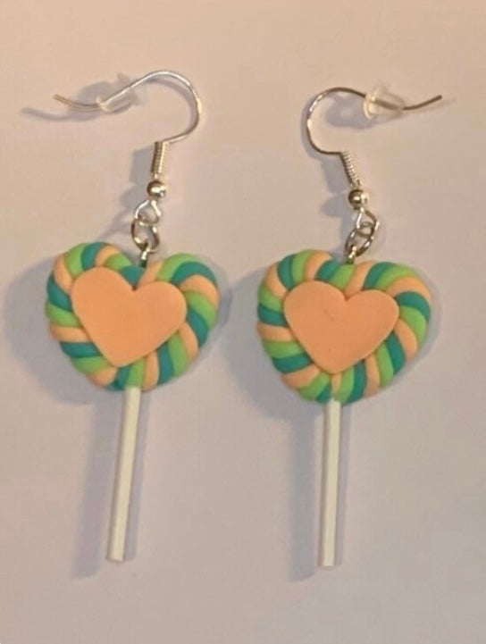 Love Heart Lollipop Earrings