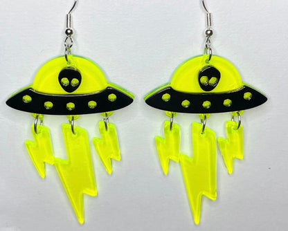 Alien Spaceship Earrings