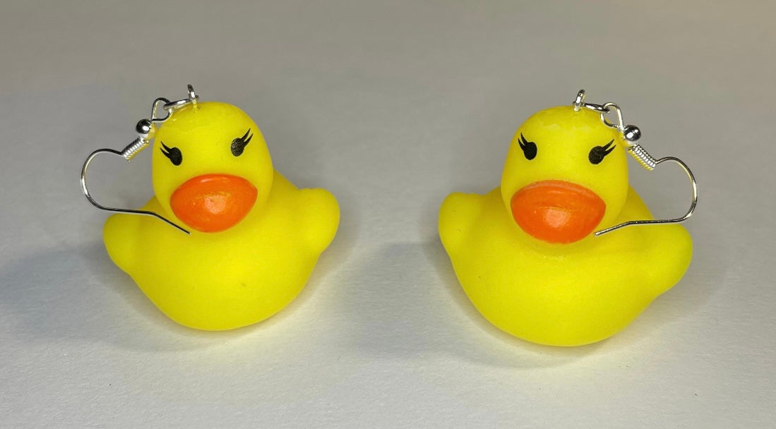 Squeaking Rubber Duck Earrings