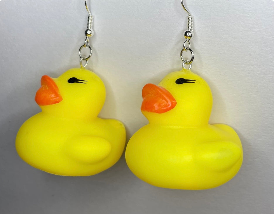 Squeaking Rubber Duck Earrings