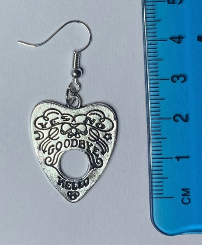 Silver Ouija Board Planchette Earrings