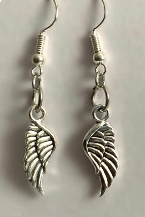 Silver Angel Wing Earrings