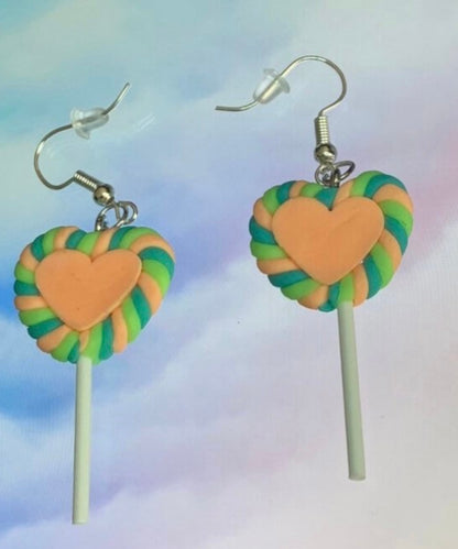 Love Heart Lollipop Earrings