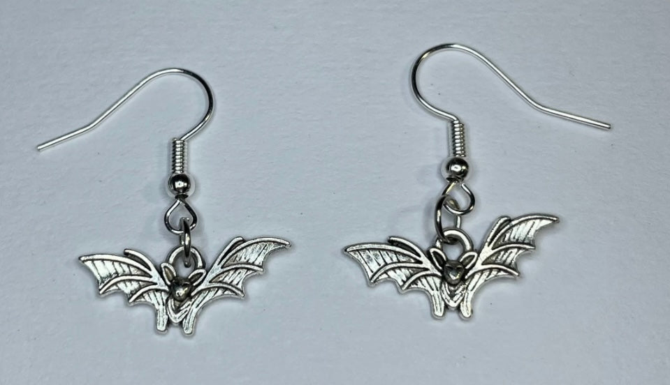 Mini Silver Bat Earrings
