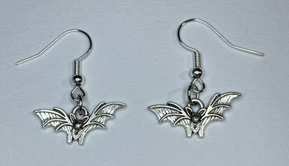 Mini Silver Bat Earrings