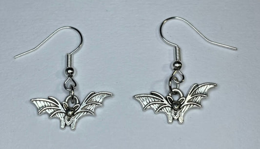 Mini Silver Bat Earrings