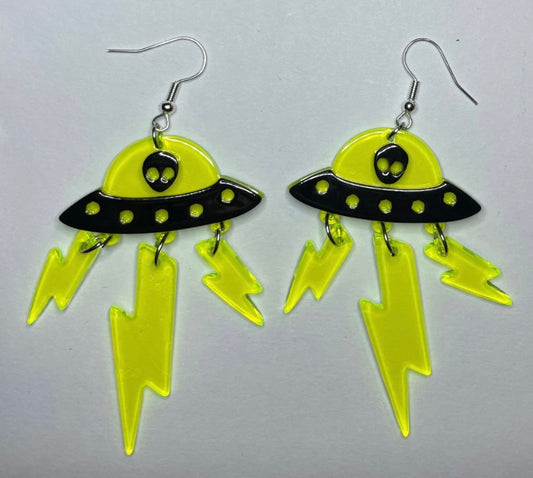 Alien Spaceship Earrings