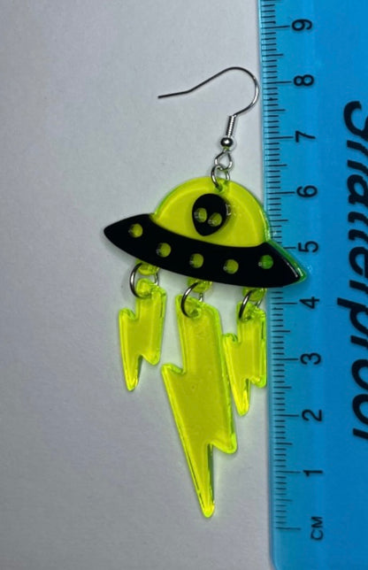 Alien Spaceship Earrings