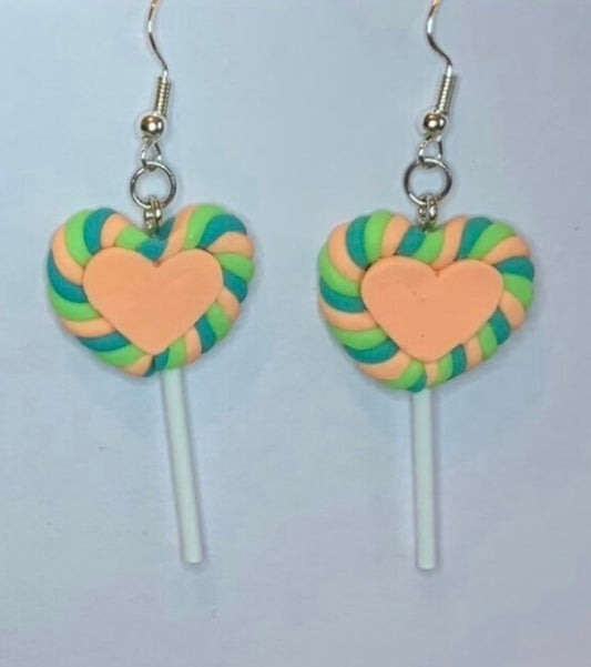 Love Heart Lollipop Earrings