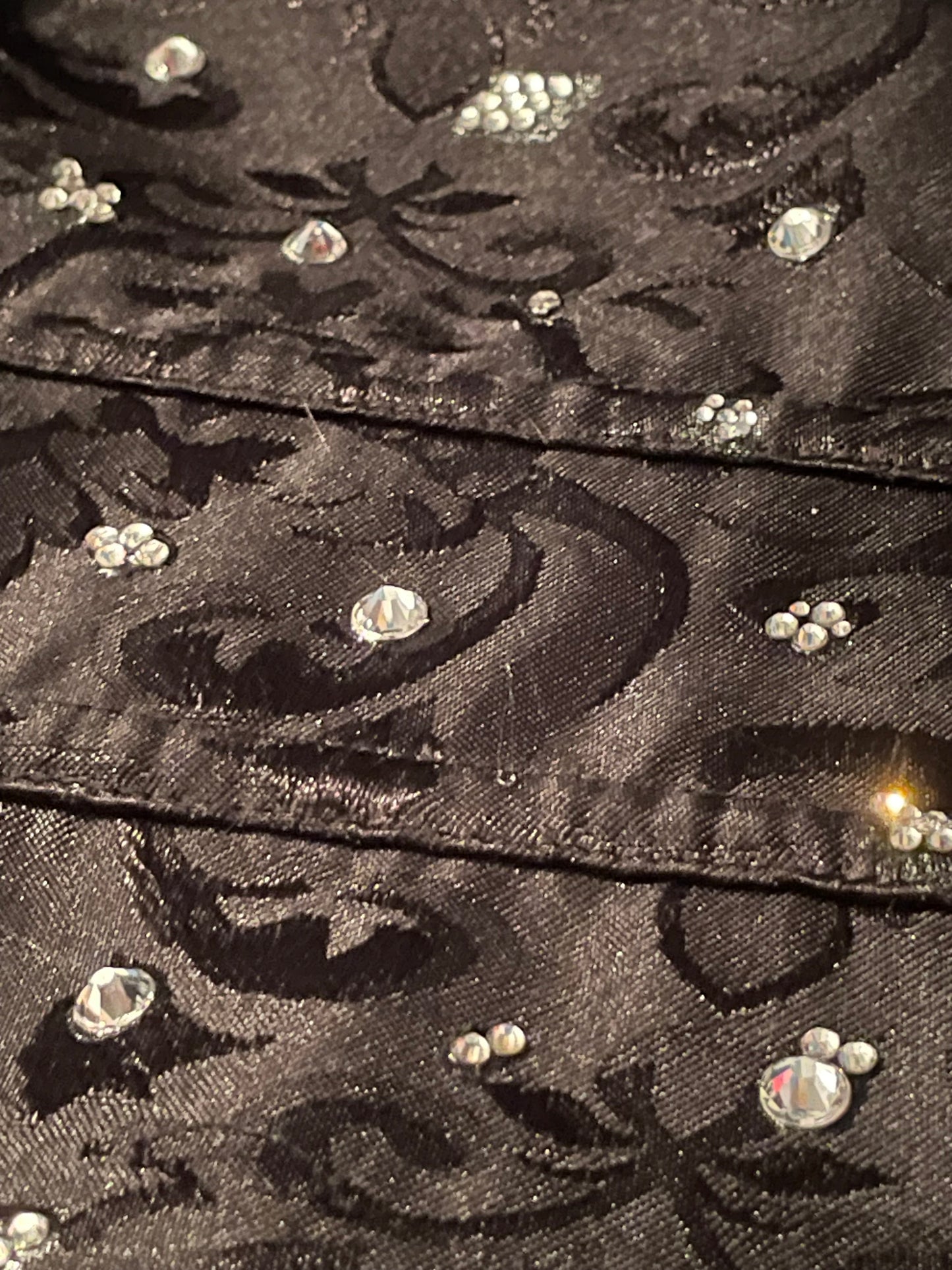 Sabrina Carpenter inspired Black Heart Cut Out Rhinestone Corset