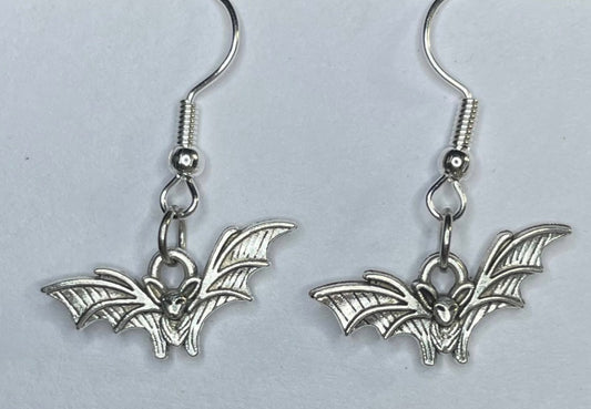 Mini Silver Bat Earrings