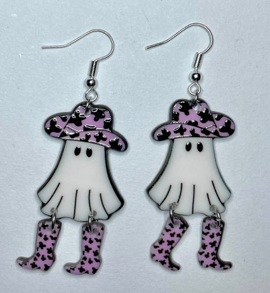 Cowboy Hat/Boots Ghost Earrings