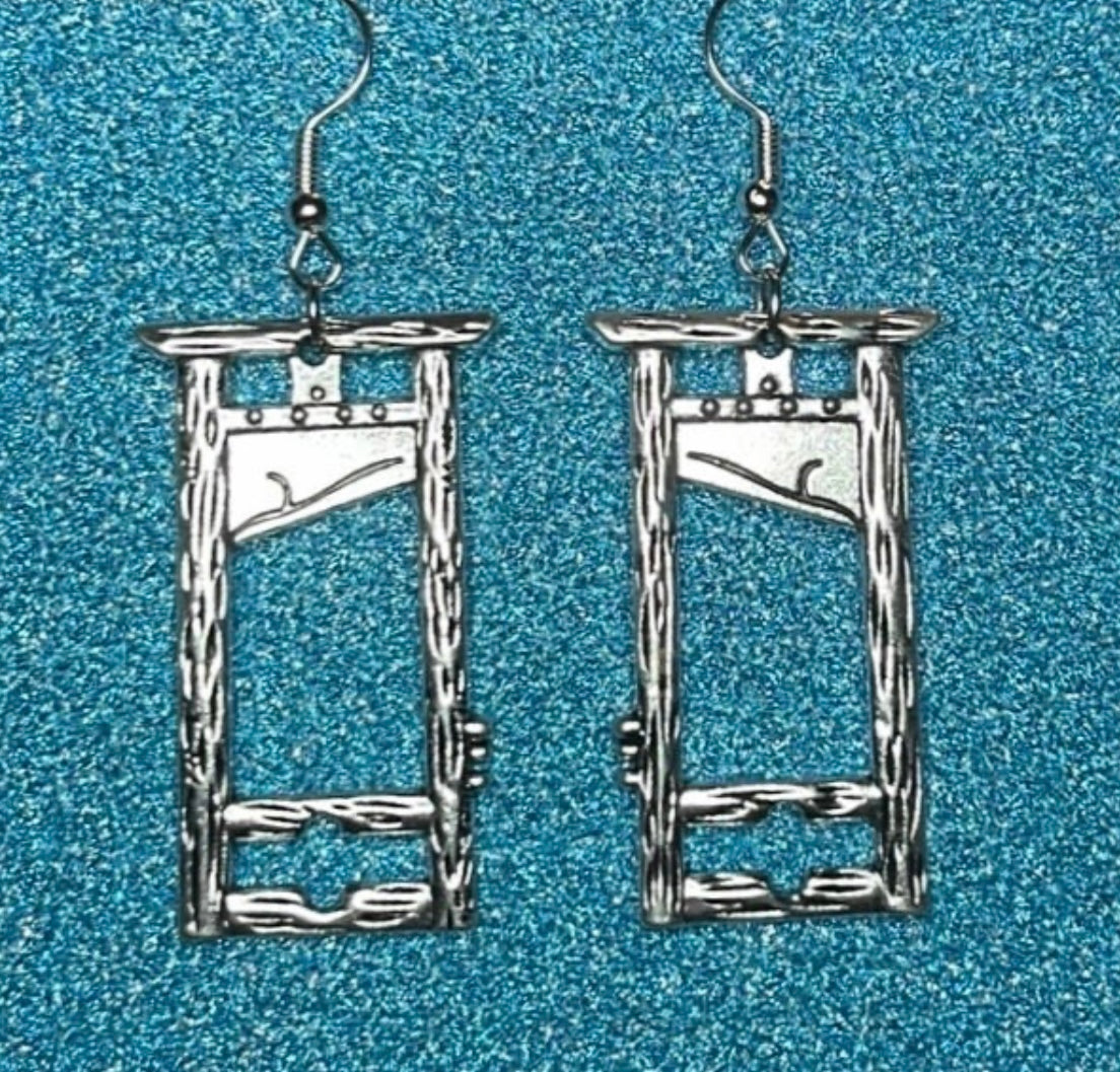 Silver Guillotine Earrings
