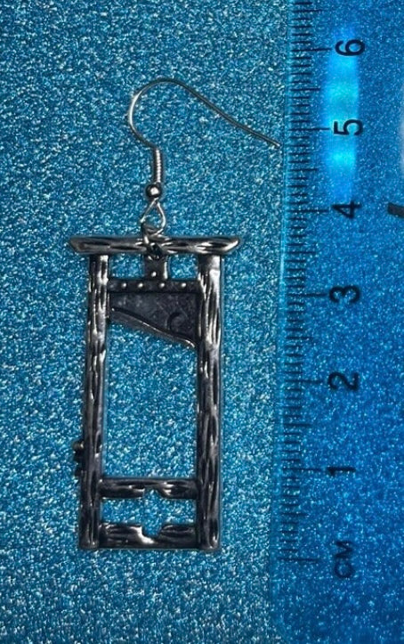 Silver Guillotine Earrings