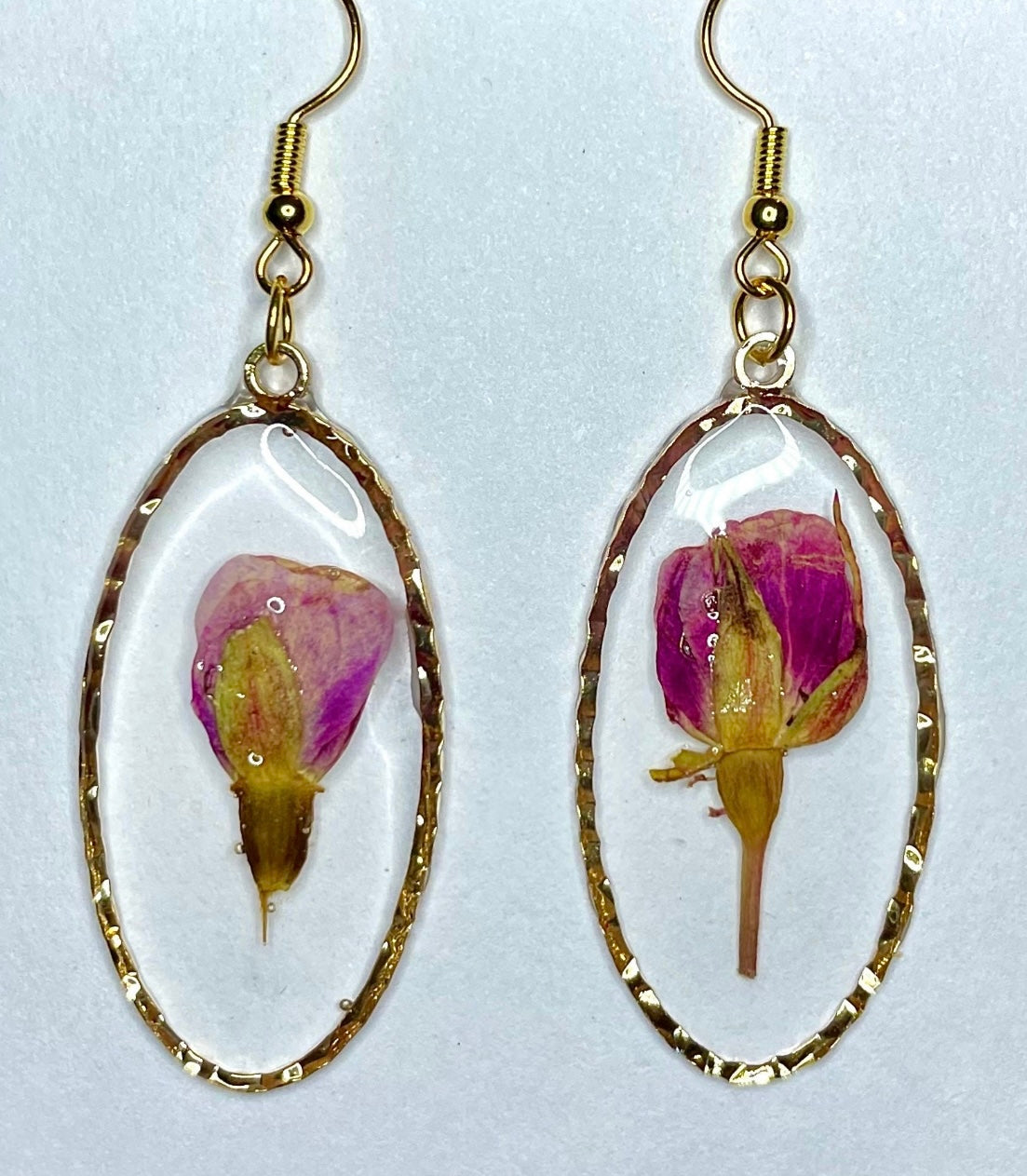 Real Dried Rose Earrings