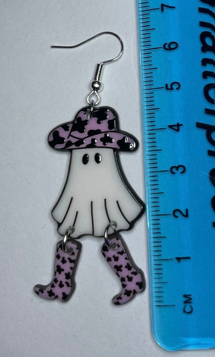 Cowboy Hat/Boots Ghost Earrings