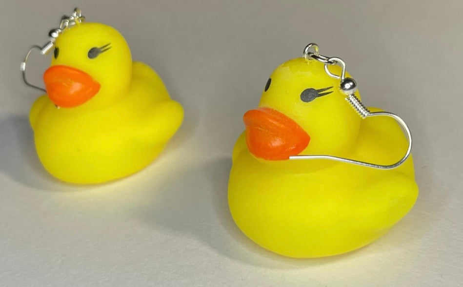 Squeaking Rubber Duck Earrings