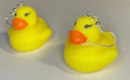 Squeaking Rubber Duck Earrings