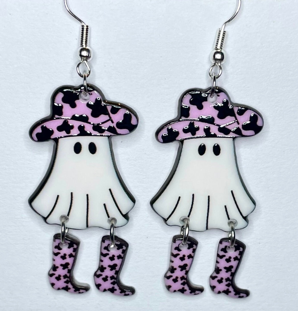 Cowboy Hat/Boots Ghost Earrings