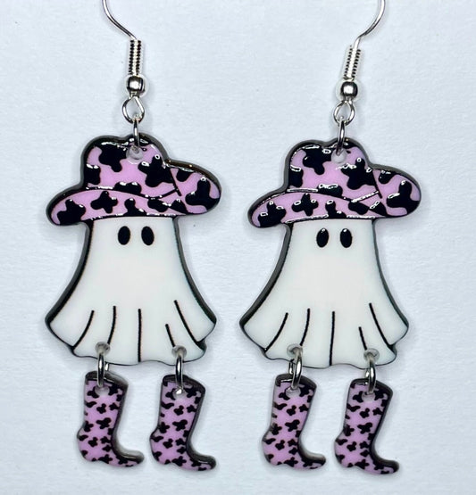 Cowboy Hat/Boots Ghost Earrings