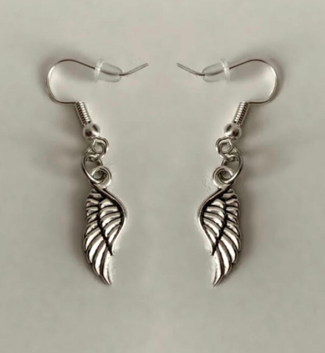 Silver Angel Wing Earrings