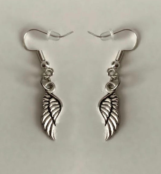 Silver Angel Wing Earrings