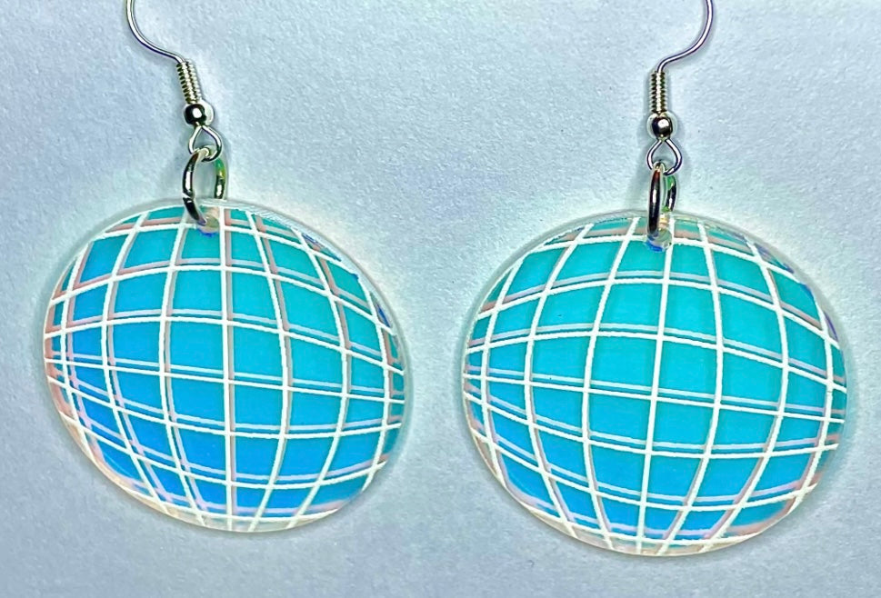 Iridescent Disco Ball Earrings
