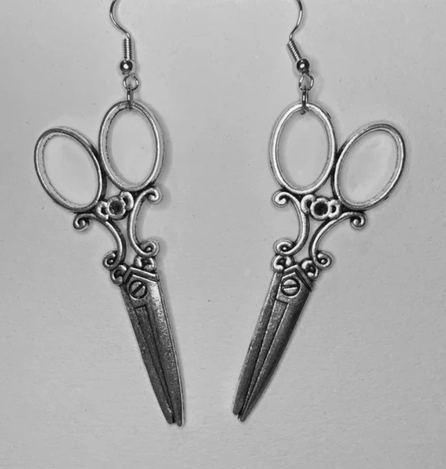 Silver Vintage Scissor Earrings