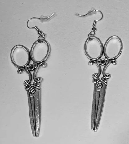Silver Vintage Scissor Earrings